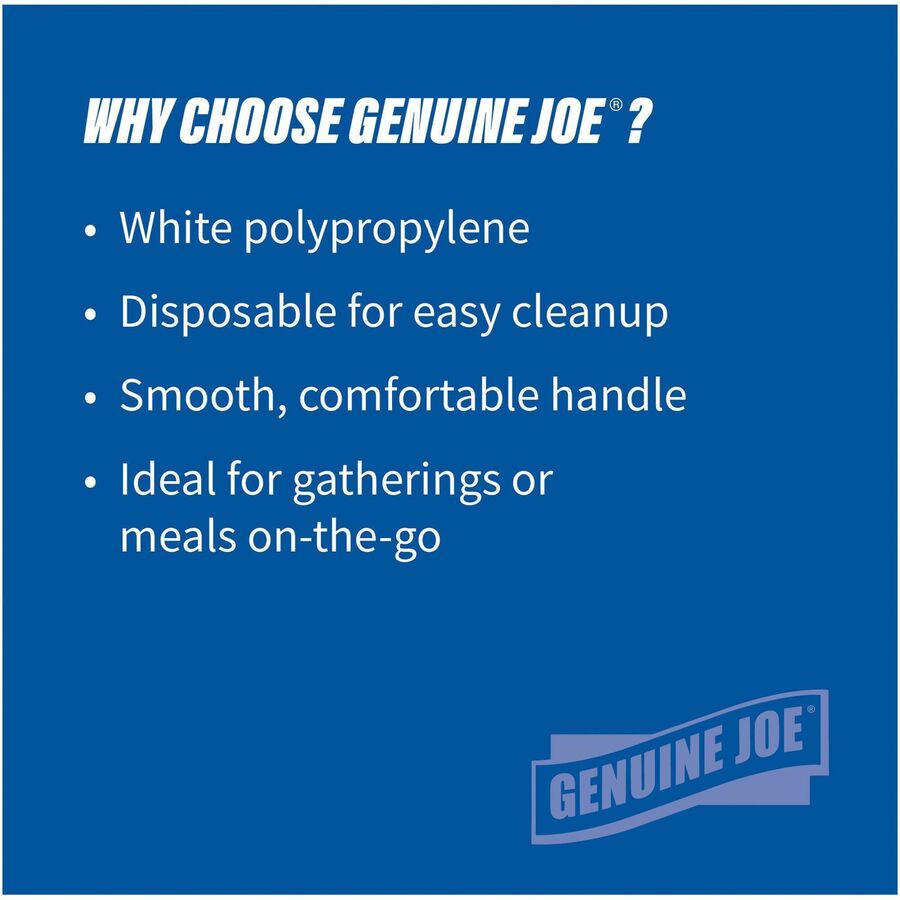 Genuine Joe Individually Wrapped Knife - 1 Piece(s) - 1000/Carton - Knife - 1 x Knife - Disposable - White - 5