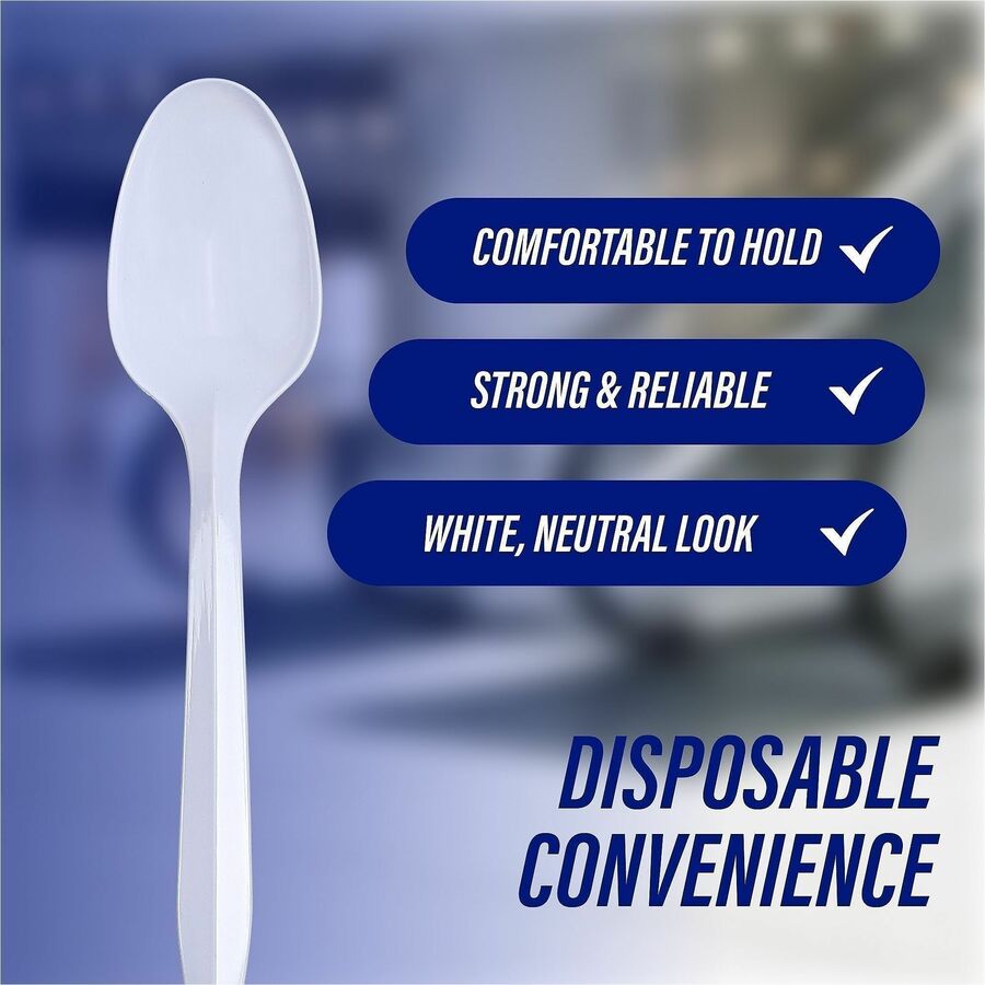 Genuine Joe Individually Wrapped Spoon - 1 Piece(s) - 1000/Carton - Spoon - 1 x Spoon - Disposable
