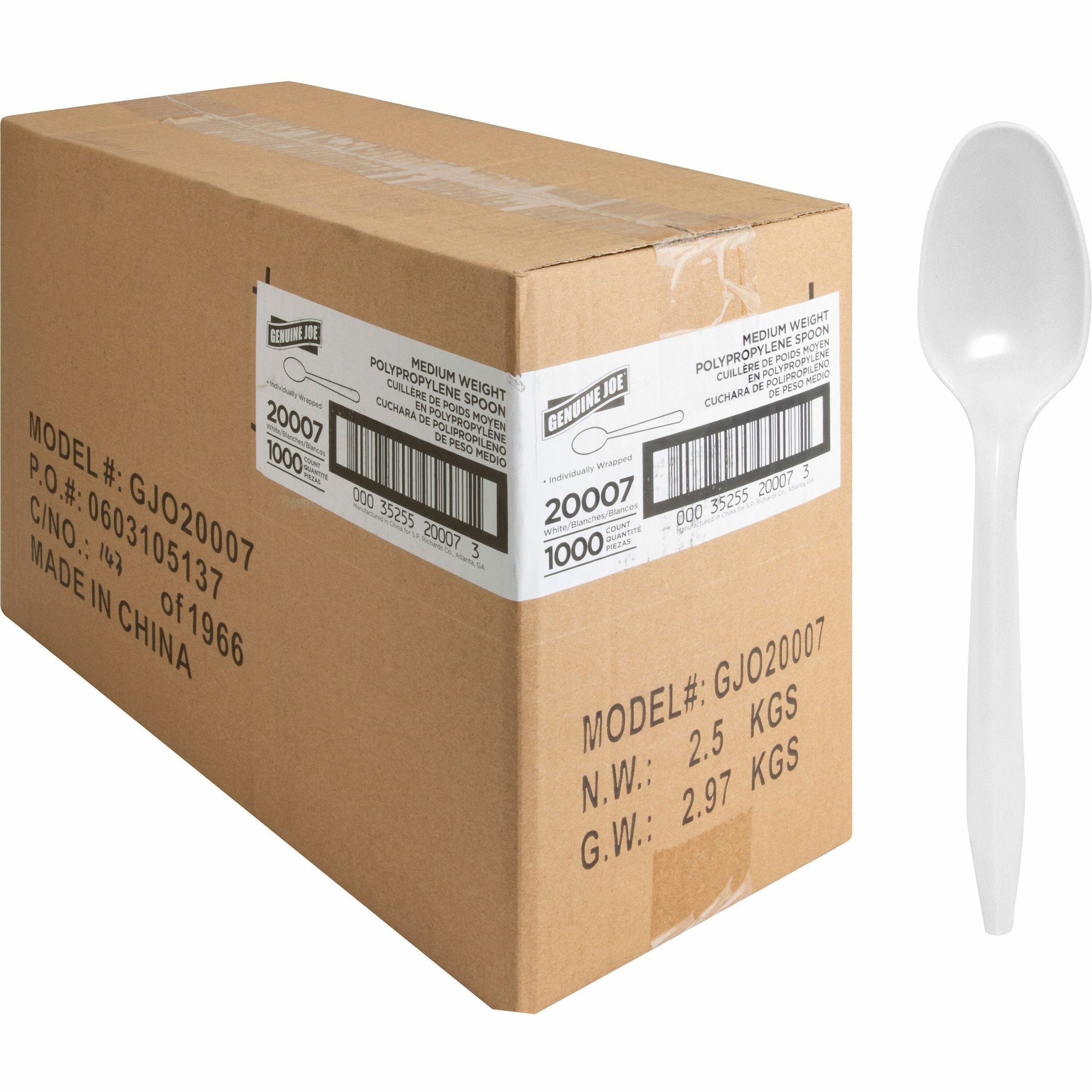 genuine-joe-individually-wrapped-spoon-1-pieces-1000-carton-spoon-1-x-spoon-disposable_gjo20007 - 1