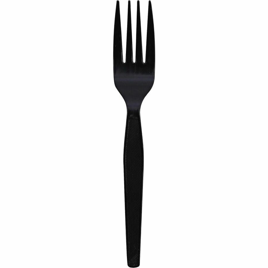Genuine Joe Heavyweight Fork - 1 Piece(s) - 1000/Carton - Fork - 1 x Fork - Disposable - Textured - Black