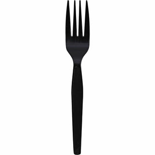 Genuine Joe Heavyweight Fork - 1 Piece(s) - 1000/Carton - Fork - 1 x Fork - Disposable - Textured - Black