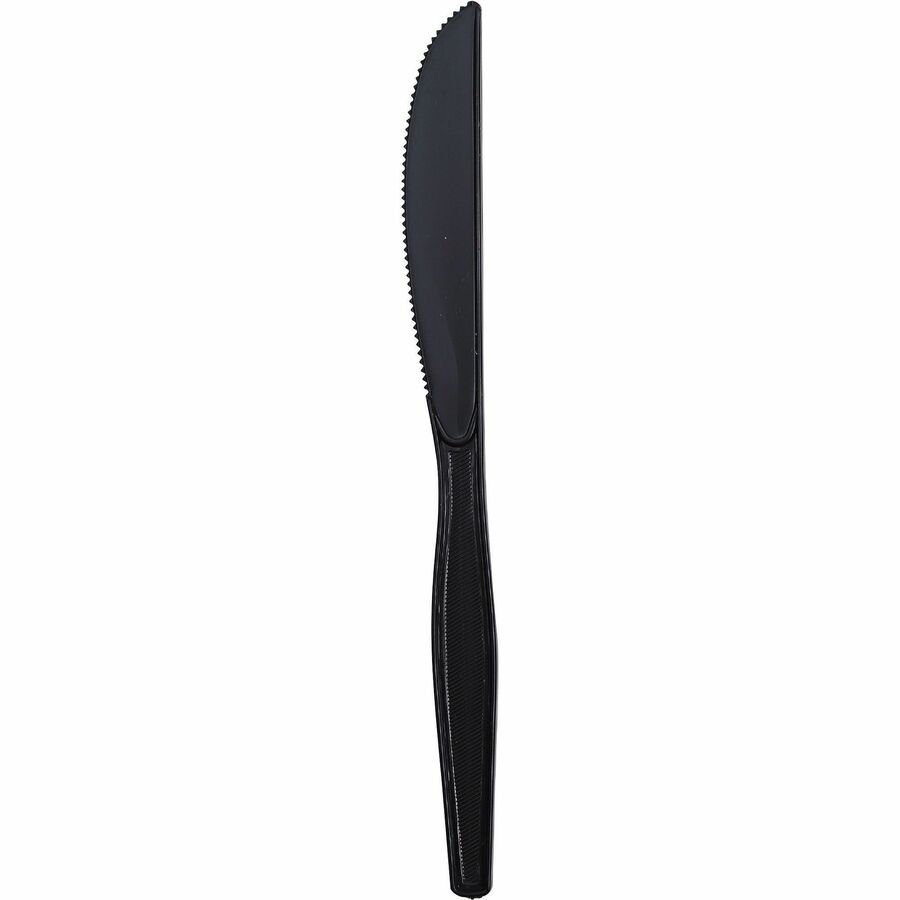 Genuine Joe Heavyweight Knife - 1 Piece(s) - 1000/Carton - Knife - 1 x Knife - Disposable - Textured - Black
