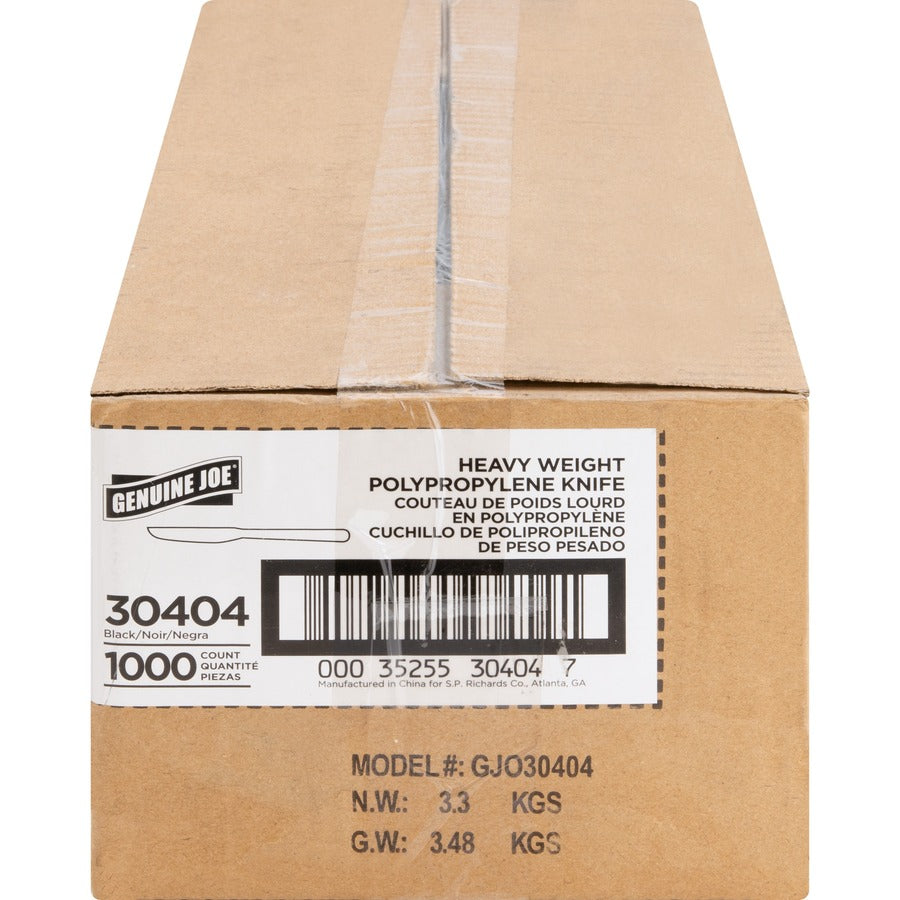 Genuine Joe Heavyweight Knife - 1 Piece(s) - 1000/Carton - Knife - 1 x Knife - Disposable - Textured - Black