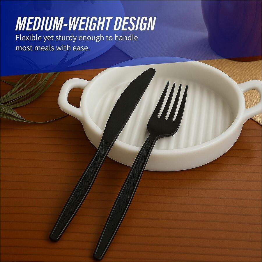 Genuine Joe Heavyweight Knife - 1 Piece(s) - 1000/Carton - Knife - 1 x Knife - Disposable - Textured - Black