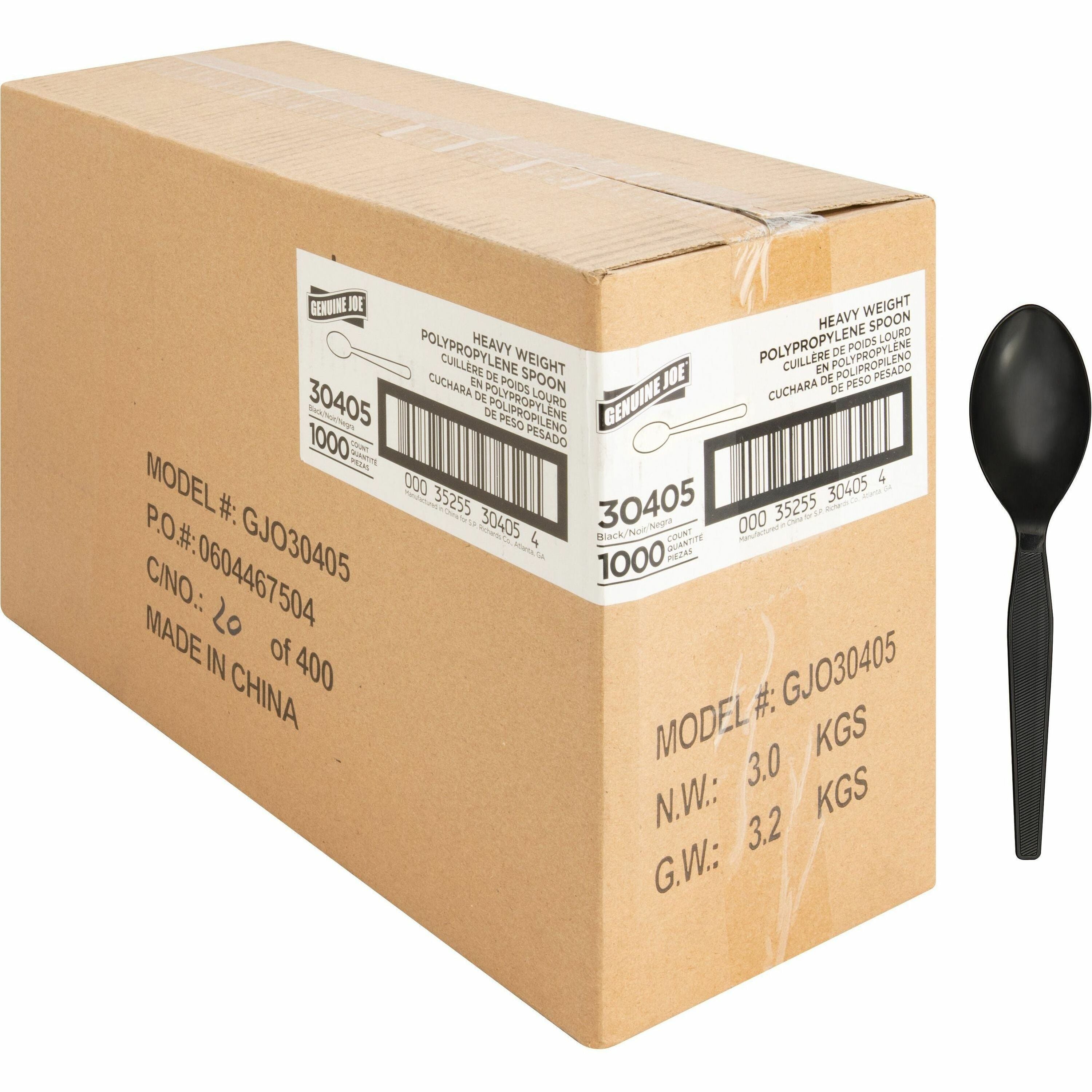 genuine-joe-heavyweight-spoon-1-pieces-1000-carton-spoon-1-x-spoon-disposable-textured-black_gjo30405 - 1