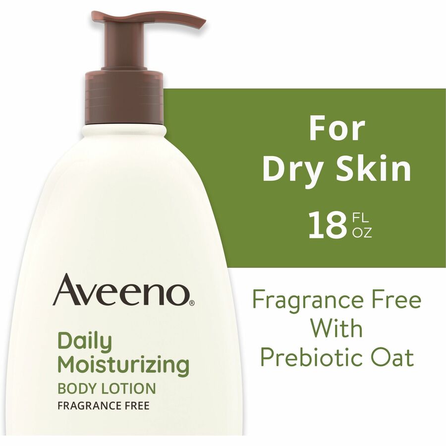 Aveeno Daily Moisturizing Body Lotion - Lotion - 18 fl oz - For Dry Skin - Applicable on Body - Moisturising, Fragrance-free, Non-greasy, Non-comedogenic, Soothing Oat, Rich Emollients, Nourishes Dry Skin, Gentle - 1 Each