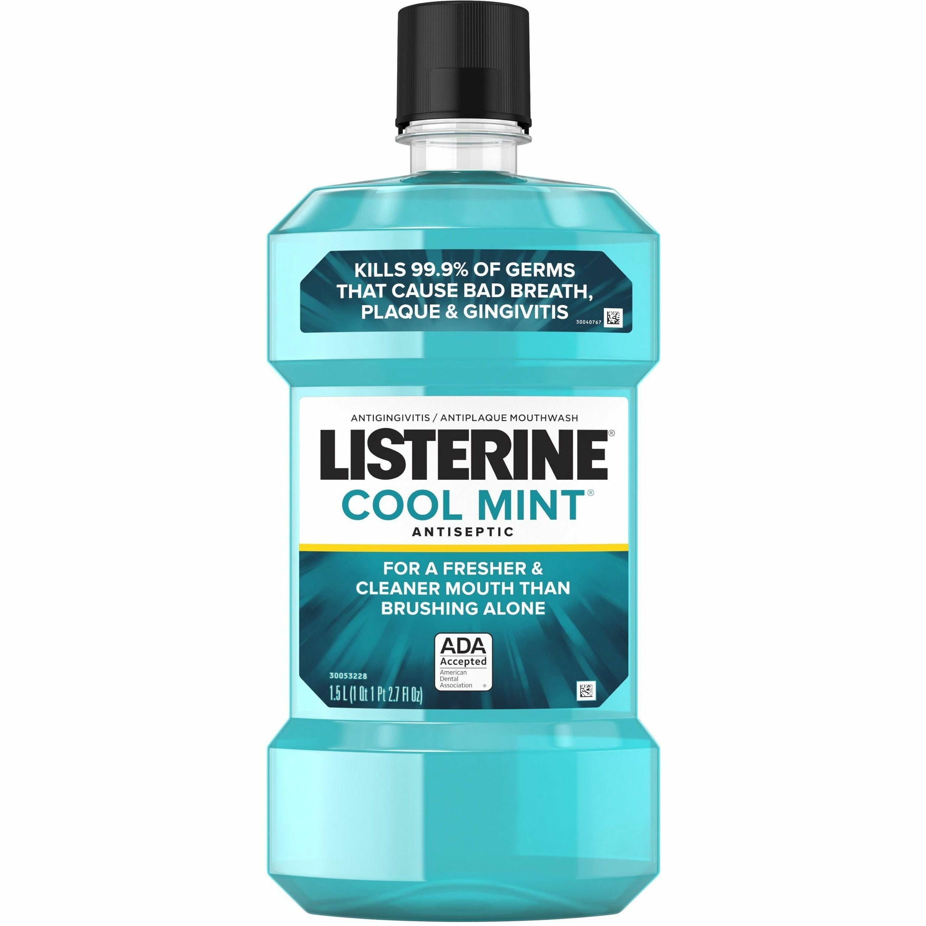 listerine-cool-mint-antiseptic-mouthwash-for-plaque-bad-breath-gingivitis-mint-159-quart-1-each_joj42755 - 1