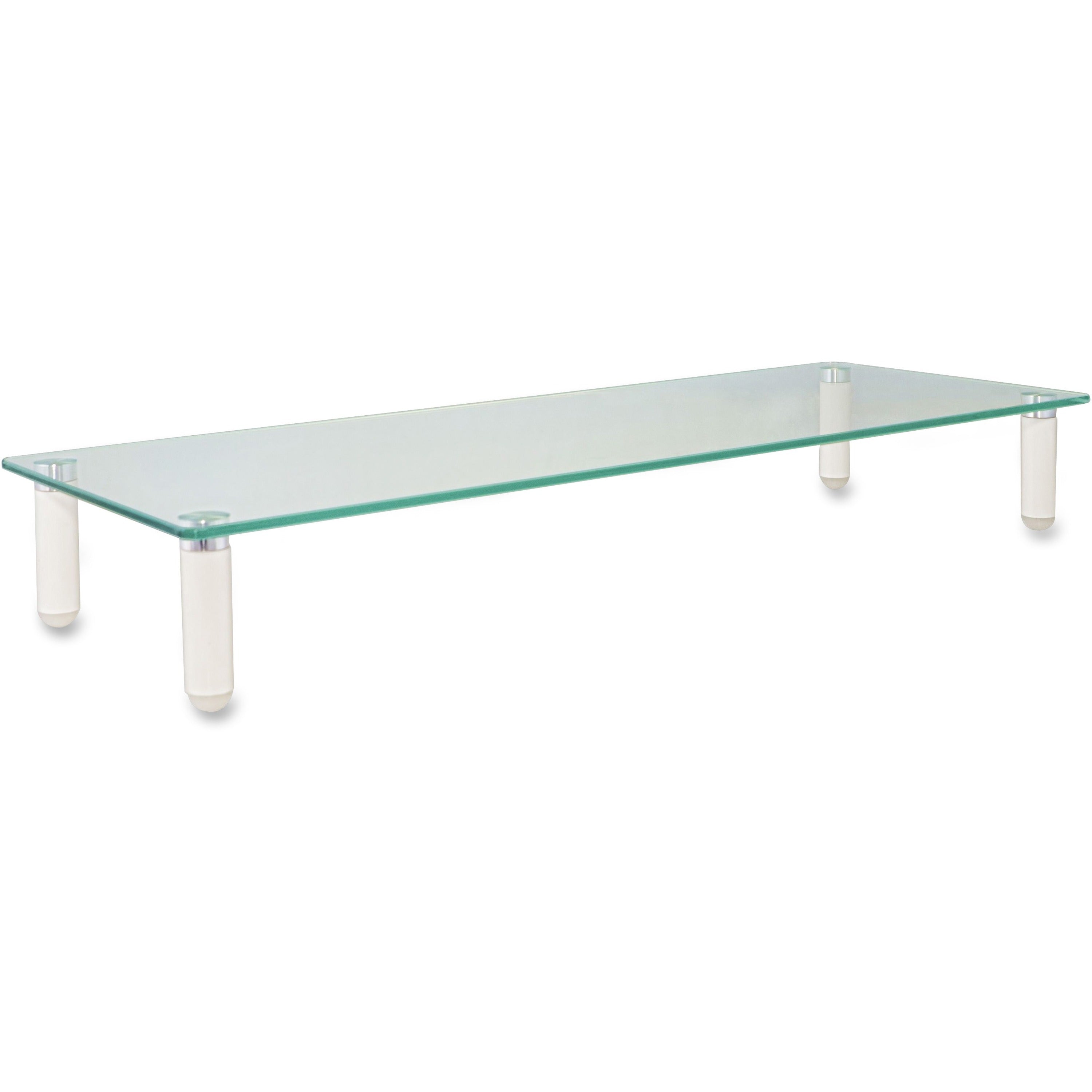 Glass Monitor Riser, 22" x 8.25" x 3.25", Clear, Supports 40 lbs