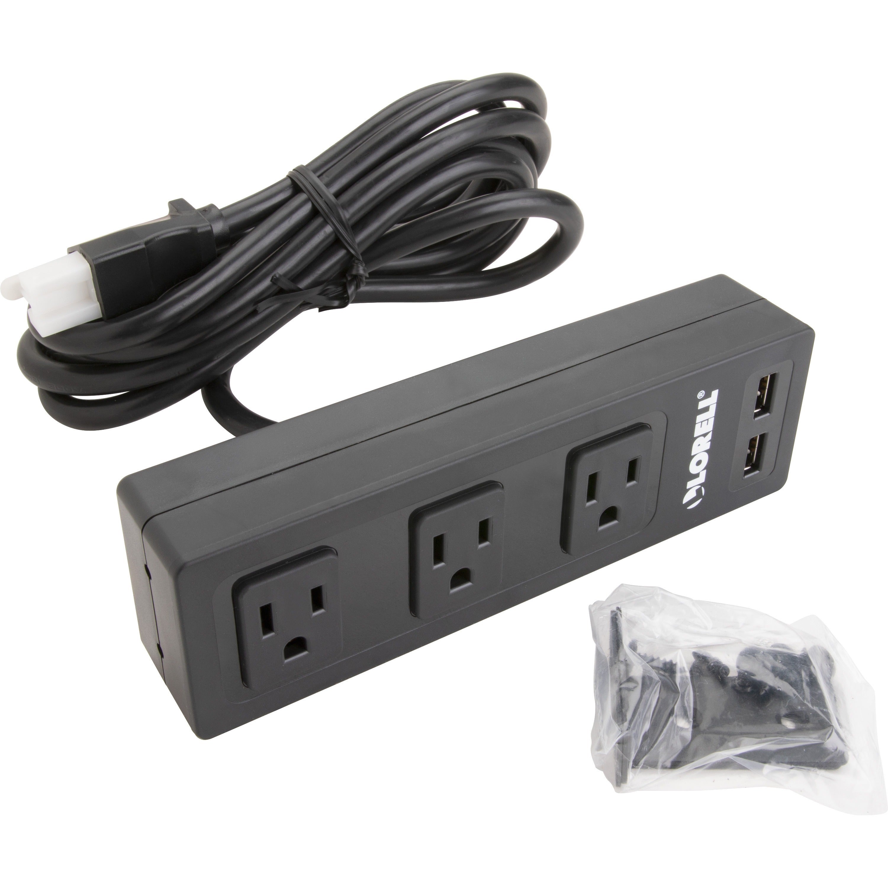 lorell-under-desk-ac-power-center-with-usb-charger-3-x-ac-power-2-x-usb-black_llr33993 - 1