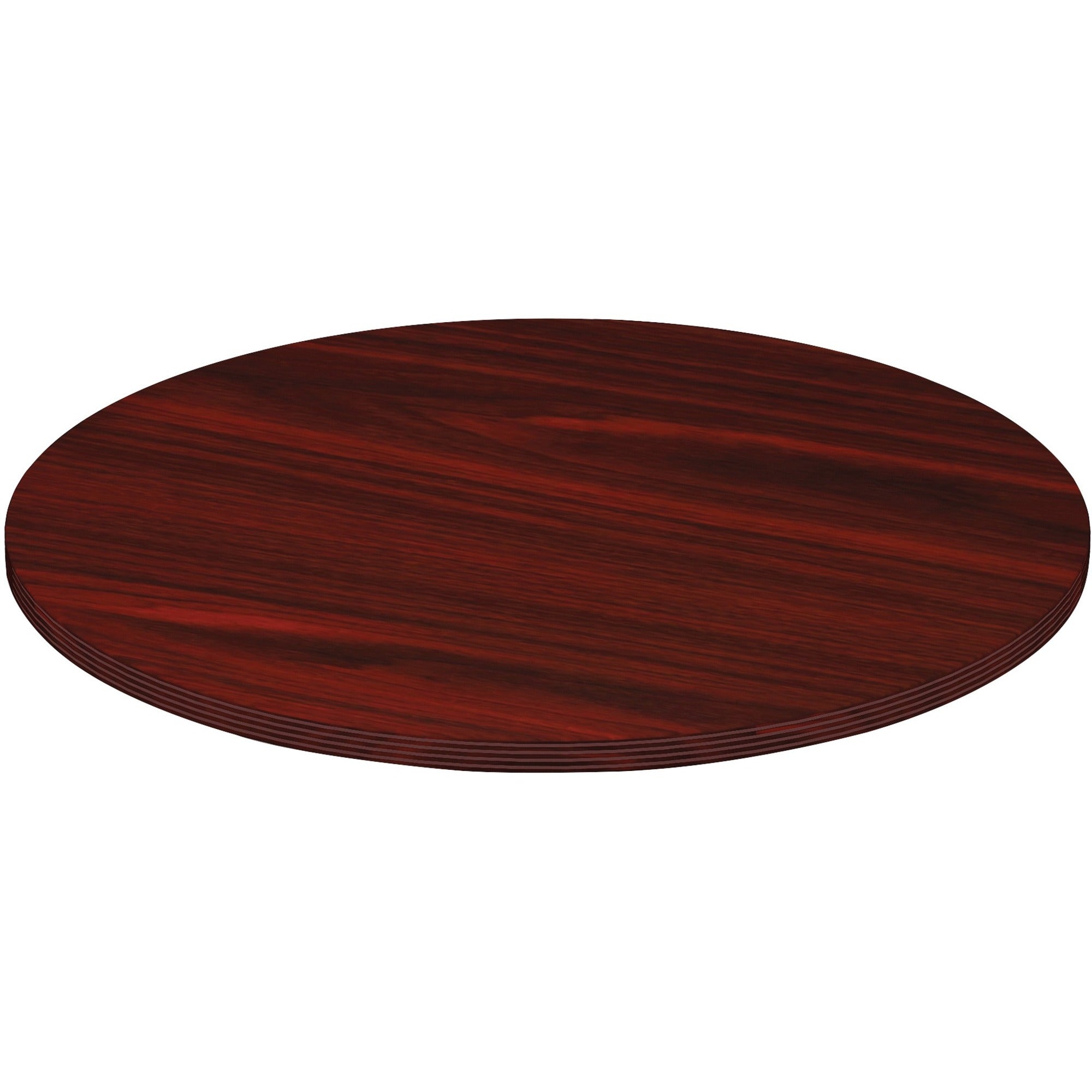 Lorell Chateau Series Round Conference Tabletop - 48" - Reeded Edge - Finish: Mahogany Laminate