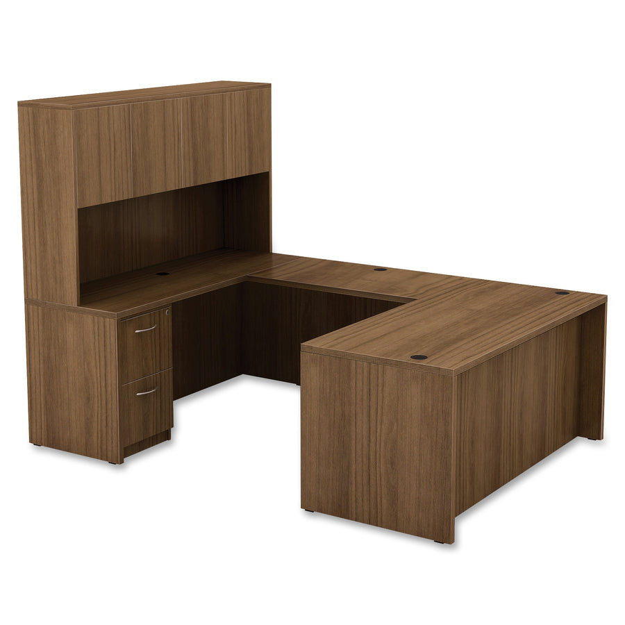 Lorell Chateau Series Return - 24" x 42" x 1.5" x 29.5" - Reeded Edge - Finish: Walnut Laminate