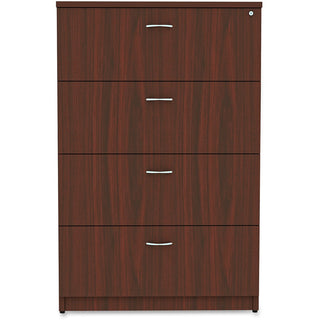 Lorell Essentials Series 4-Drawer Lateral File - 1" Top, 35.5" x 22"54.8" - 4 x File Drawer(s) - Finish: Mahogany Laminate