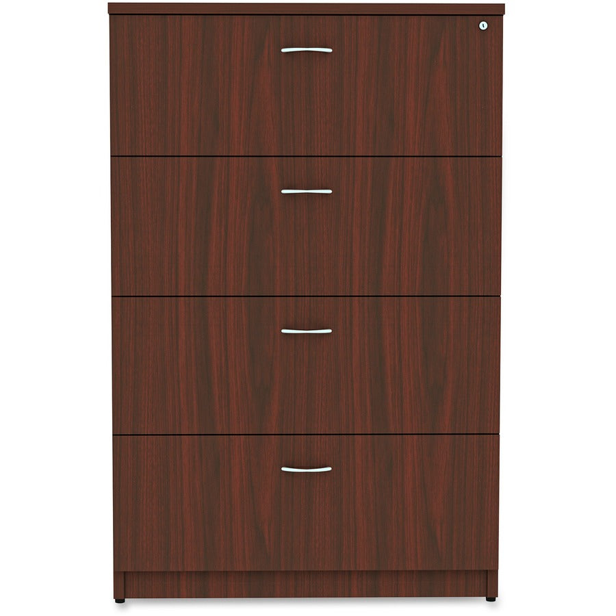 Lorell Essentials Series 4-Drawer Lateral File - 1" Top, 35.5" x 22"54.8" - 4 x File Drawer(s) - Finish: Mahogany Laminate