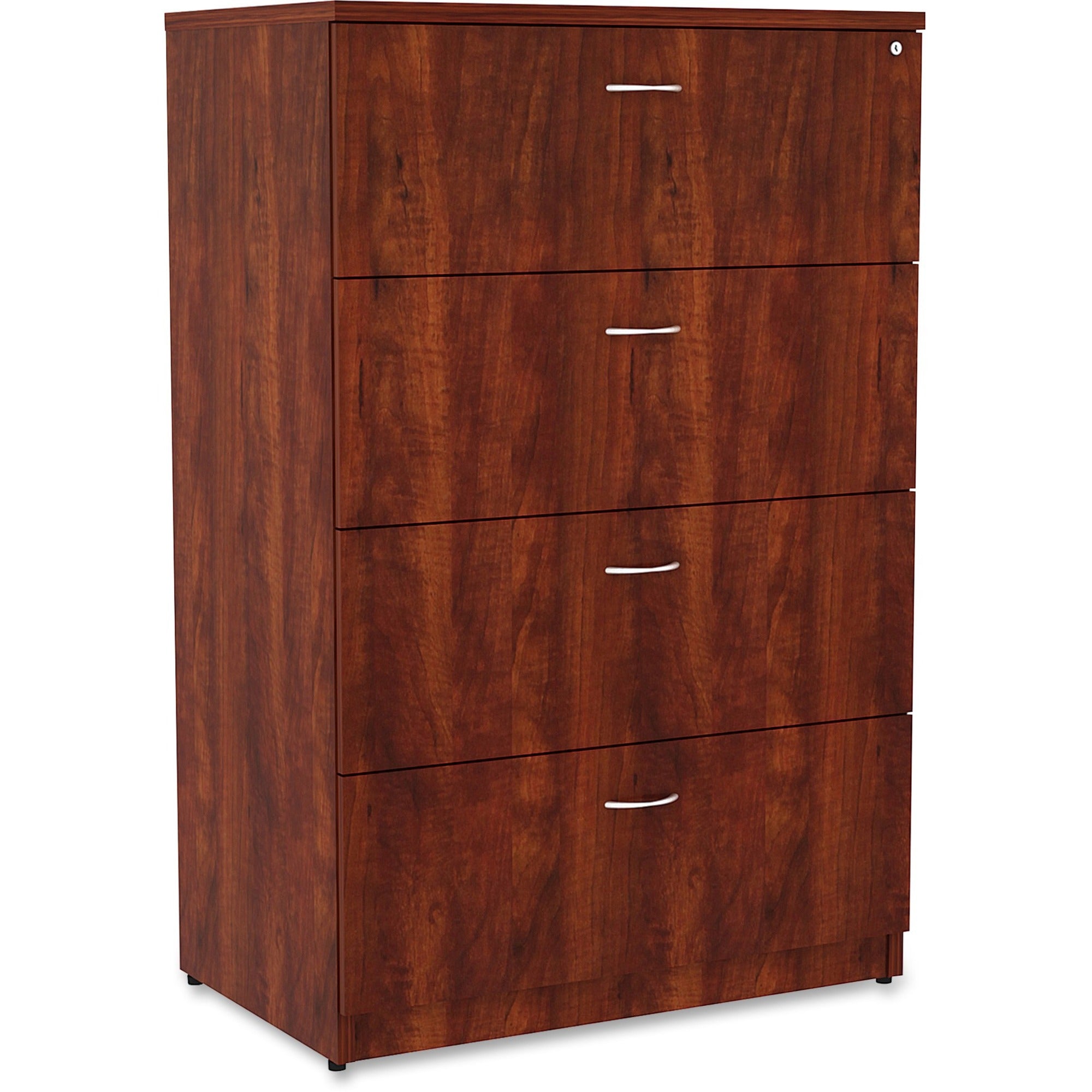 lorell-essentials-series-4-drawer-lateral-file-1-top-355-x-22548--01-edge-4-x-file-drawers-finish-cherry-laminate_llr34387 - 1