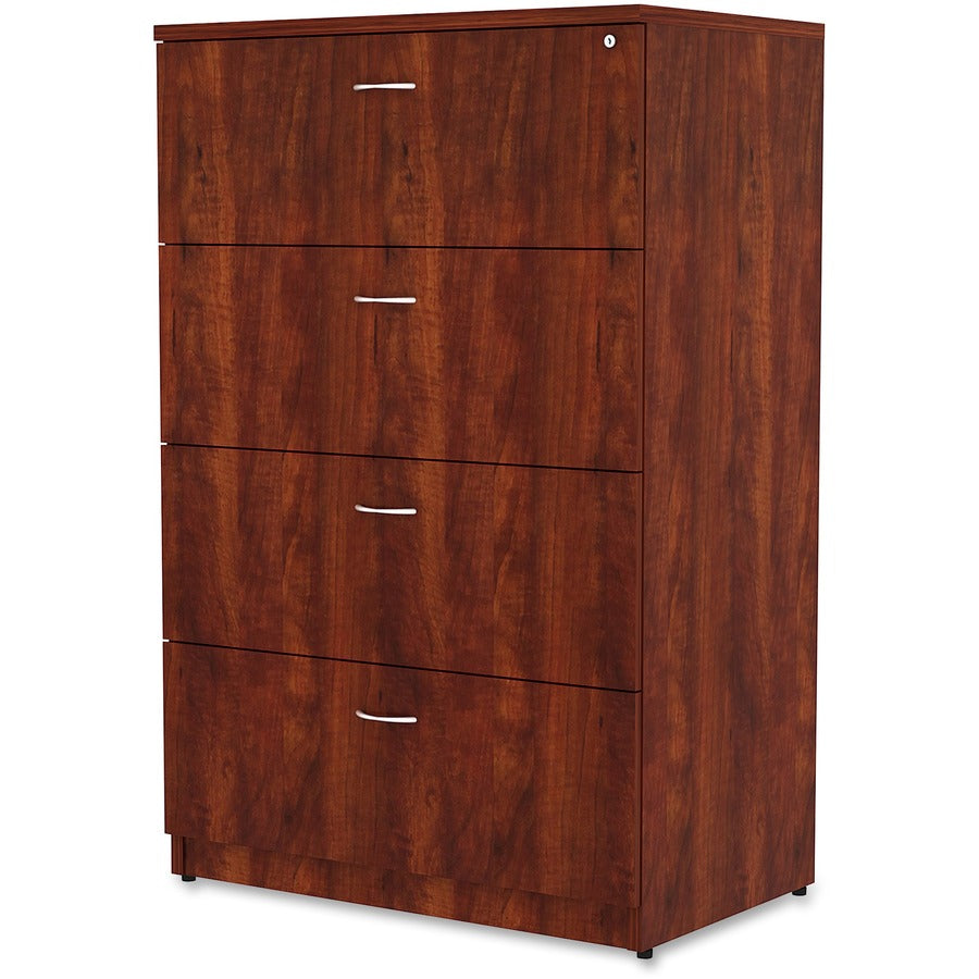 Lorell Essentials Series 4-Drawer Lateral File - 1" Top, 35.5" x 22"54.8" , 0.1" Edge - 4 x File Drawer(s) - Finish: Cherry Laminate
