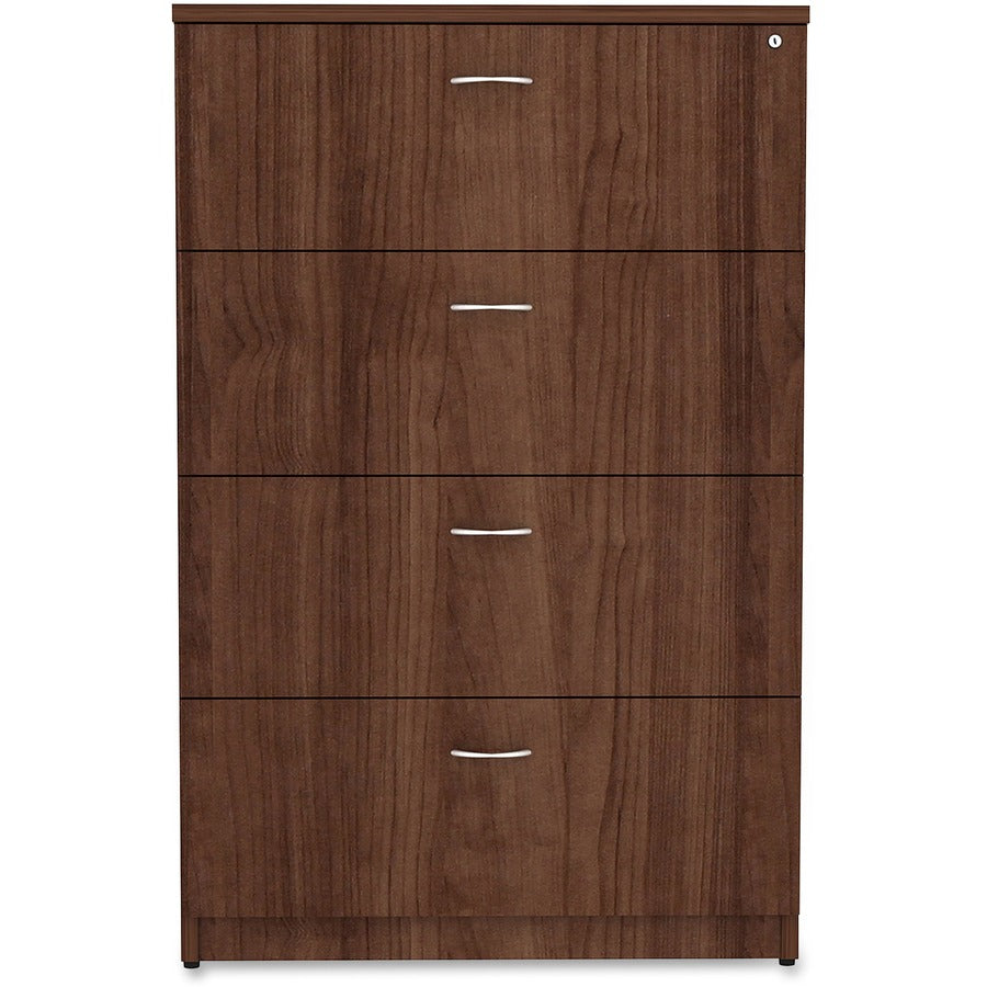 Lorell Essentials Series 4-Drawer Lateral File - 1" Top, 35.5" x 22"54.8" - 4 x File Drawer(s) - Finish: Walnut Laminate