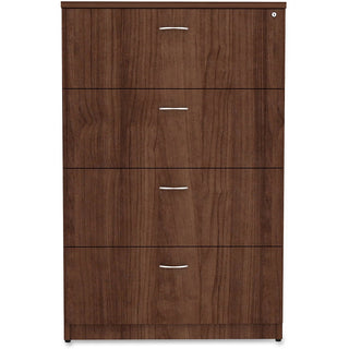 Lorell Essentials Series 4-Drawer Lateral File - 1" Top, 35.5" x 22"54.8" - 4 x File Drawer(s) - Finish: Walnut Laminate