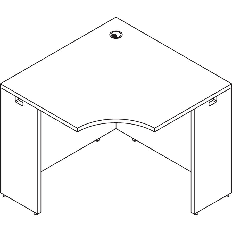 Lorell Essentials Series Corner Desk - 36" x 36"29.5" , 0.1" Edge - Material: Metal - Finish: Walnut, Laminate - 5