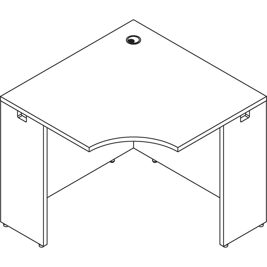 Lorell Essentials Series Corner Desk - 36" x 36"29.5" , 0.1" Edge - Material: Metal - Finish: Walnut, Laminate - 5