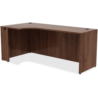 Lorell Essentials Series Left Corner Credenza - 72" x 36"29.5" , 0.1" Edge - Material: Metal - Finish: Walnut Laminate