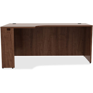 Lorell Essentials Series Left Corner Credenza - 66" x 36"29.5" , 0.1" Edge - Material: Metal - Finish: Walnut Laminate