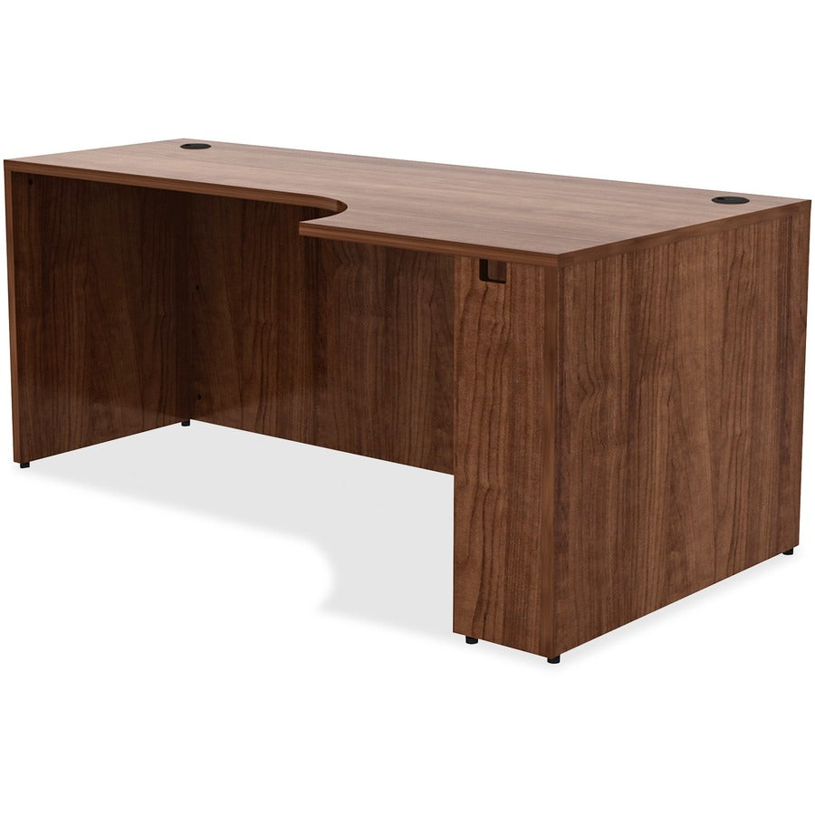Lorell Essentials Series Right Corner Credenza - 72" x 36"29.5" , 0.1" Edge - Material: Metal - Finish: Walnut, Laminate