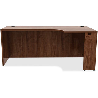 Lorell Essentials Series Right Corner Credenza - 72" x 36"29.5" , 0.1" Edge - Material: Metal - Finish: Walnut, Laminate