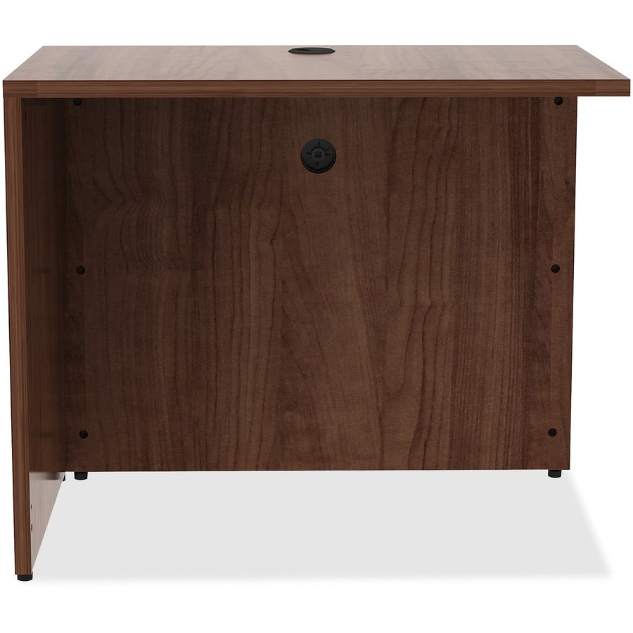 Lorell Essentials Series Return Shell - 35" x 24"29.5" , 0.1" Edge - Material: Metal - Finish: Walnut, Laminate