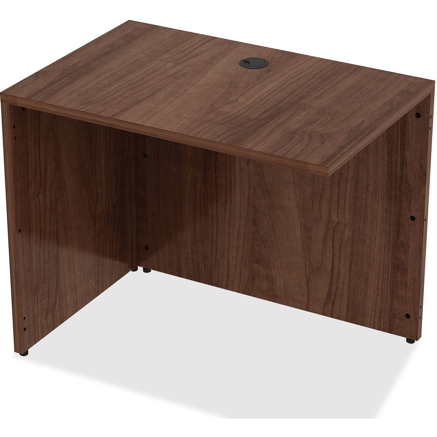 Lorell Essentials Series Return Shell - 35" x 24"29.5" , 0.1" Edge - Material: Metal - Finish: Walnut, Laminate