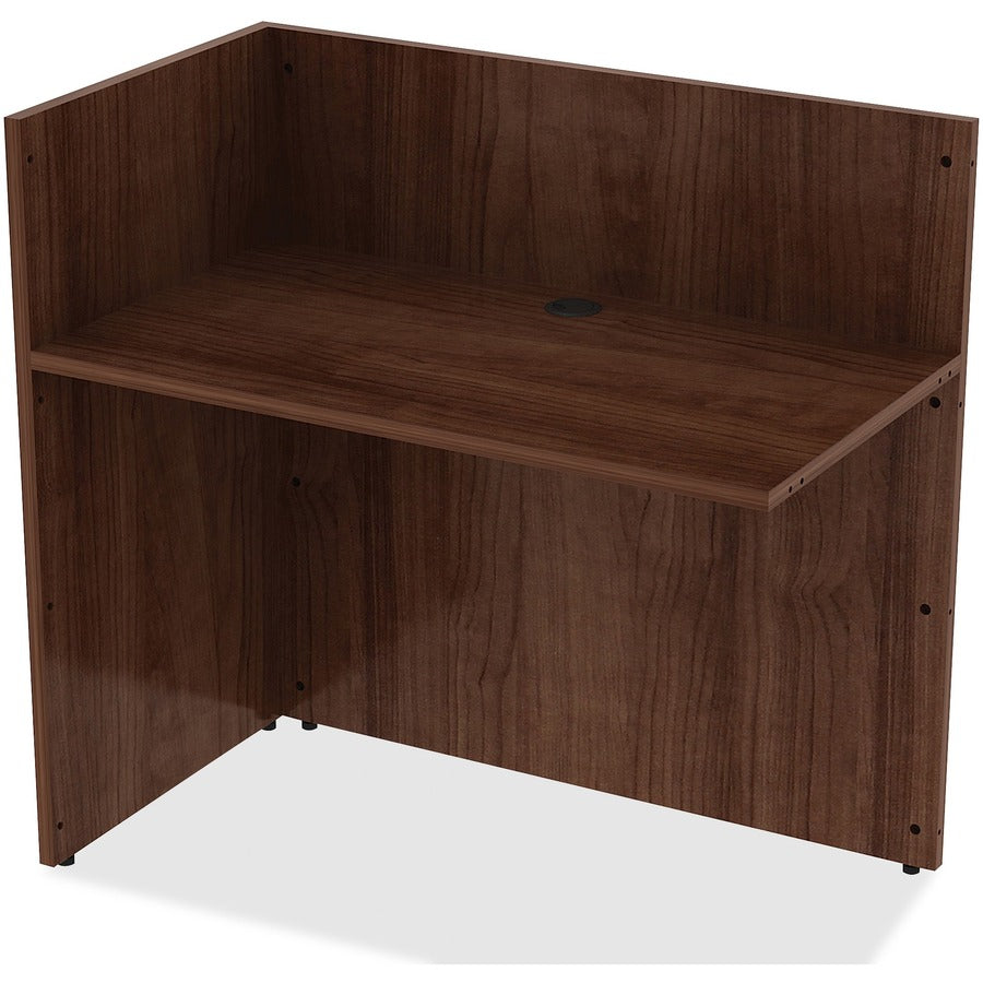Lorell Essentials Series Reception Return - 42" x 24"41.5" , 0.1" Edge - Finish: Walnut Laminate