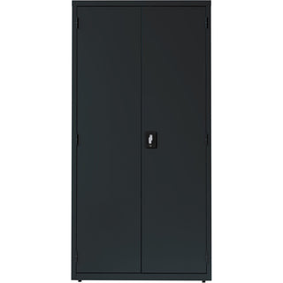 Lorell Fortress Series Storage Cabinet - 36" x 24" x 72" - 5 x Shelf(ves) - Hinged Door(s) - Sturdy, Recessed Locking Handle, Removable Lock, Durable, Storage Space - Black - Powder Coated - Steel - Recycled
