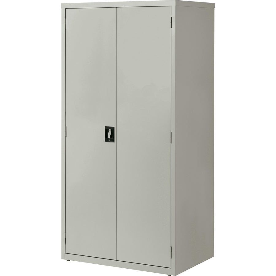 lorell-fortress-series-storage-cabinet-24-x-36-x-72-5-x-shelfves-hinged-doors-sturdy-recessed-locking-handle-removable-lock-durable-storage-space-light-gray-powder-coated-steel-recycled_llr34411 - 8