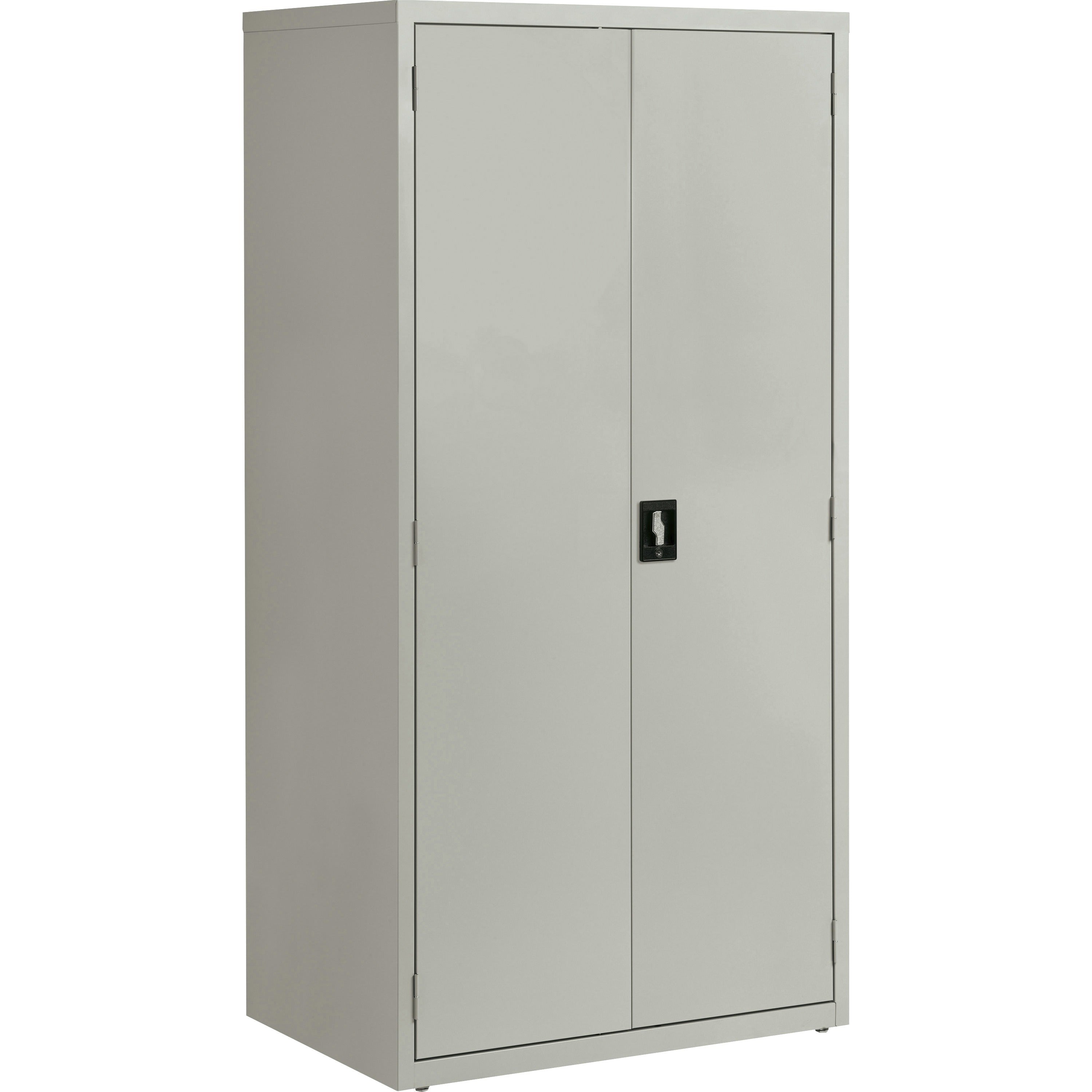 lorell-fortress-series-storage-cabinet-24-x-36-x-72-5-x-shelfves-hinged-doors-sturdy-recessed-locking-handle-removable-lock-durable-storage-space-light-gray-powder-coated-steel-recycled_llr34411 - 1