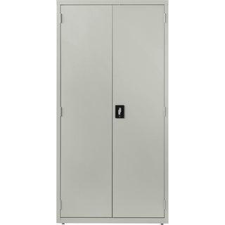 Lorell Fortress Series Storage Cabinet - 24" x 36" x 72" - 5 x Shelf(ves) - Hinged Door(s) - Sturdy, Recessed Locking Handle, Removable Lock, Durable, Storage Space - Light Gray - Powder Coated - Steel - Recycled
