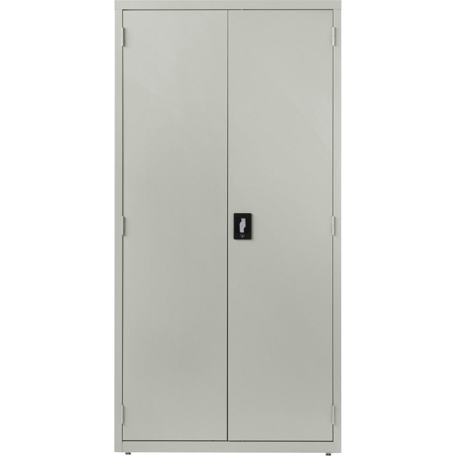 Lorell Fortress Series Storage Cabinet - 24" x 36" x 72" - 5 x Shelf(ves) - Hinged Door(s) - Sturdy, Recessed Locking Handle, Removable Lock, Durable, Storage Space - Light Gray - Powder Coated - Steel - Recycled