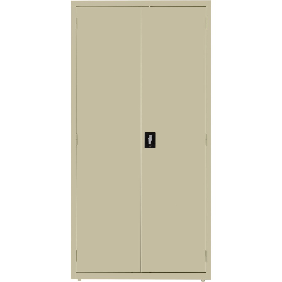 Lorell Fortress Series Storage Cabinet - 24" x 36" x 72" - 5 x Shelf(ves) - Hinged Door(s) - Sturdy, Recessed Locking Handle, Removable Lock, Durable, Storage Space - Putty - Powder Coated - Steel - Recycled