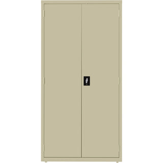 Lorell Fortress Series Storage Cabinet - 24" x 36" x 72" - 5 x Shelf(ves) - Hinged Door(s) - Sturdy, Recessed Locking Handle, Removable Lock, Durable, Storage Space - Putty - Powder Coated - Steel - Recycled