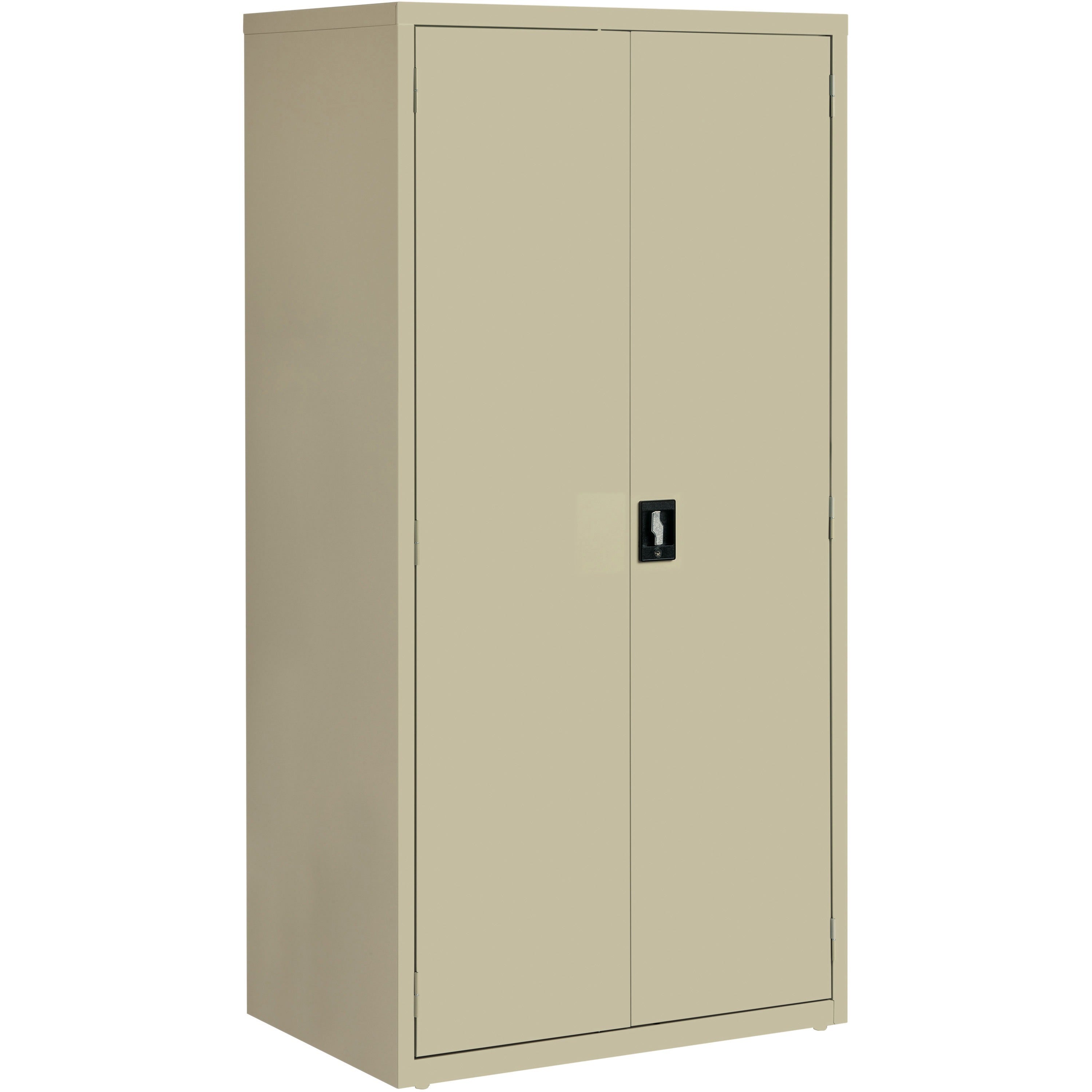 lorell-fortress-series-storage-cabinet-24-x-36-x-72-5-x-shelfves-hinged-doors-sturdy-recessed-locking-handle-removable-lock-durable-storage-space-putty-powder-coated-steel-recycled_llr34412 - 1