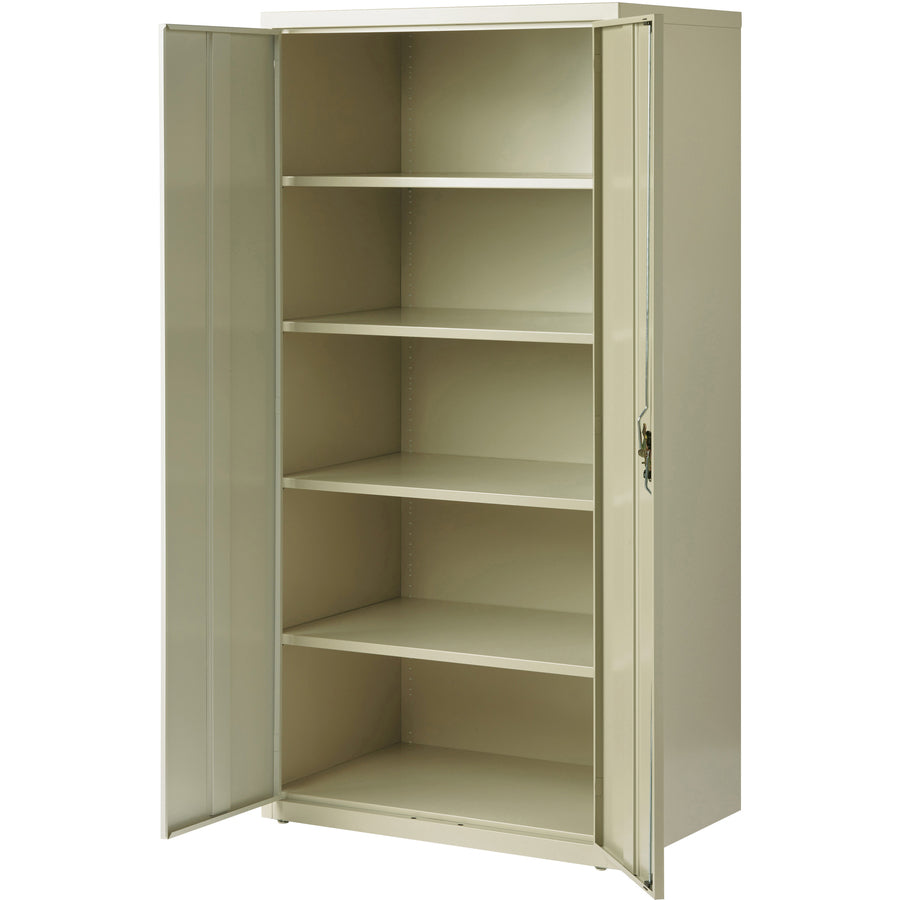 Lorell Fortress Series Storage Cabinet - 24" x 36" x 72" - 5 x Shelf(ves) - Hinged Door(s) - Sturdy, Recessed Locking Handle, Removable Lock, Durable, Storage Space - Putty - Powder Coated - Steel - Recycled