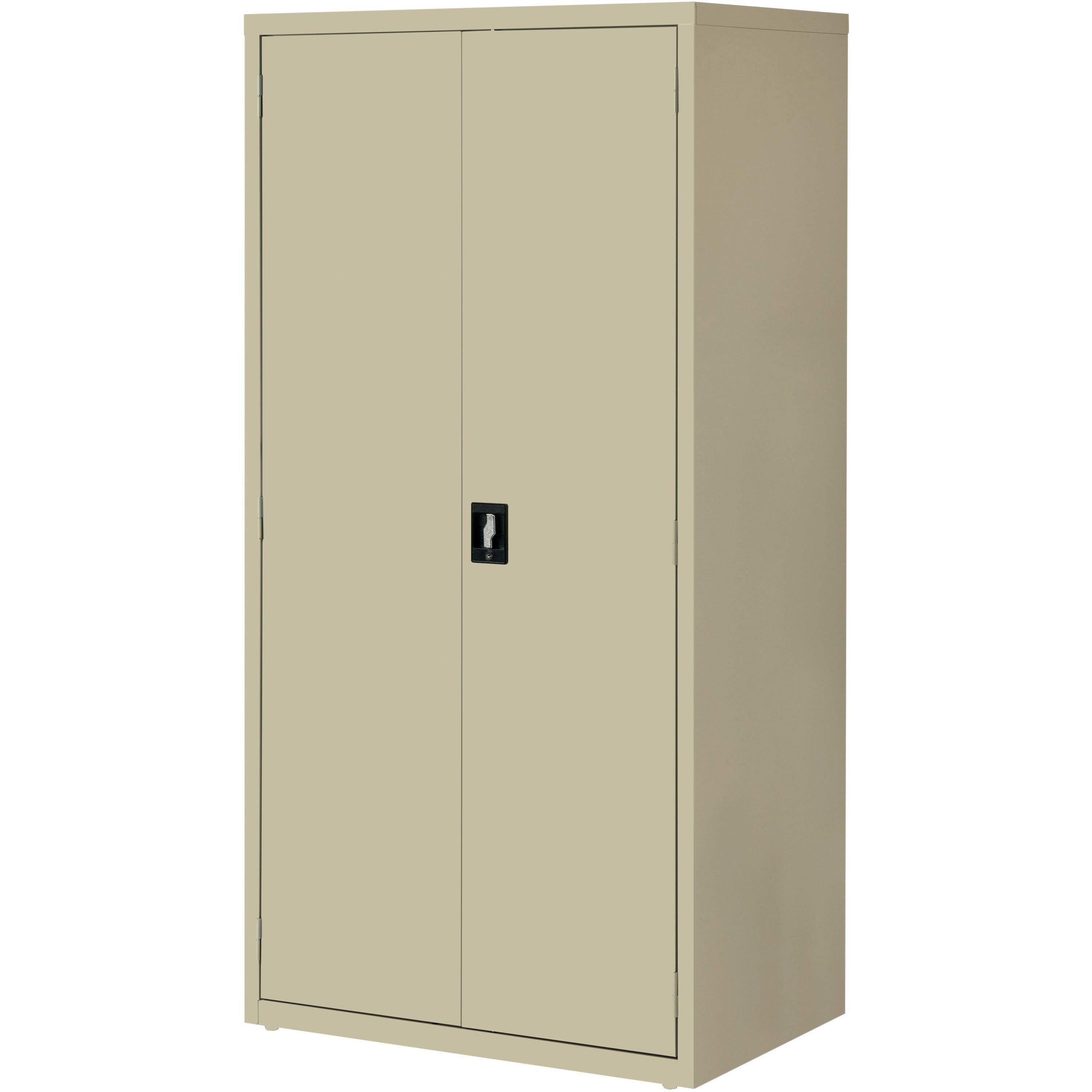 lorell-fortress-series-storage-cabinet-24-x-36-x-72-5-x-shelfves-hinged-doors-sturdy-recessed-locking-handle-removable-lock-durable-storage-space-putty-powder-coated-steel-recycled_llr34412 - 3