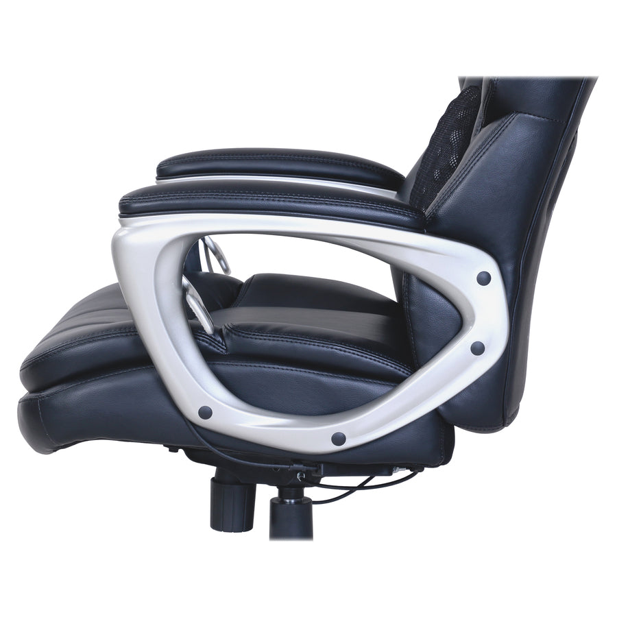 lorell-wellness-by-design-accucel-executive-office-chair-black-bonded-leather-seat-black-ethylene-vinyl-acetate-eva-bonded-leather-back-high-back-5-star-base-1-each_llr47422 - 5