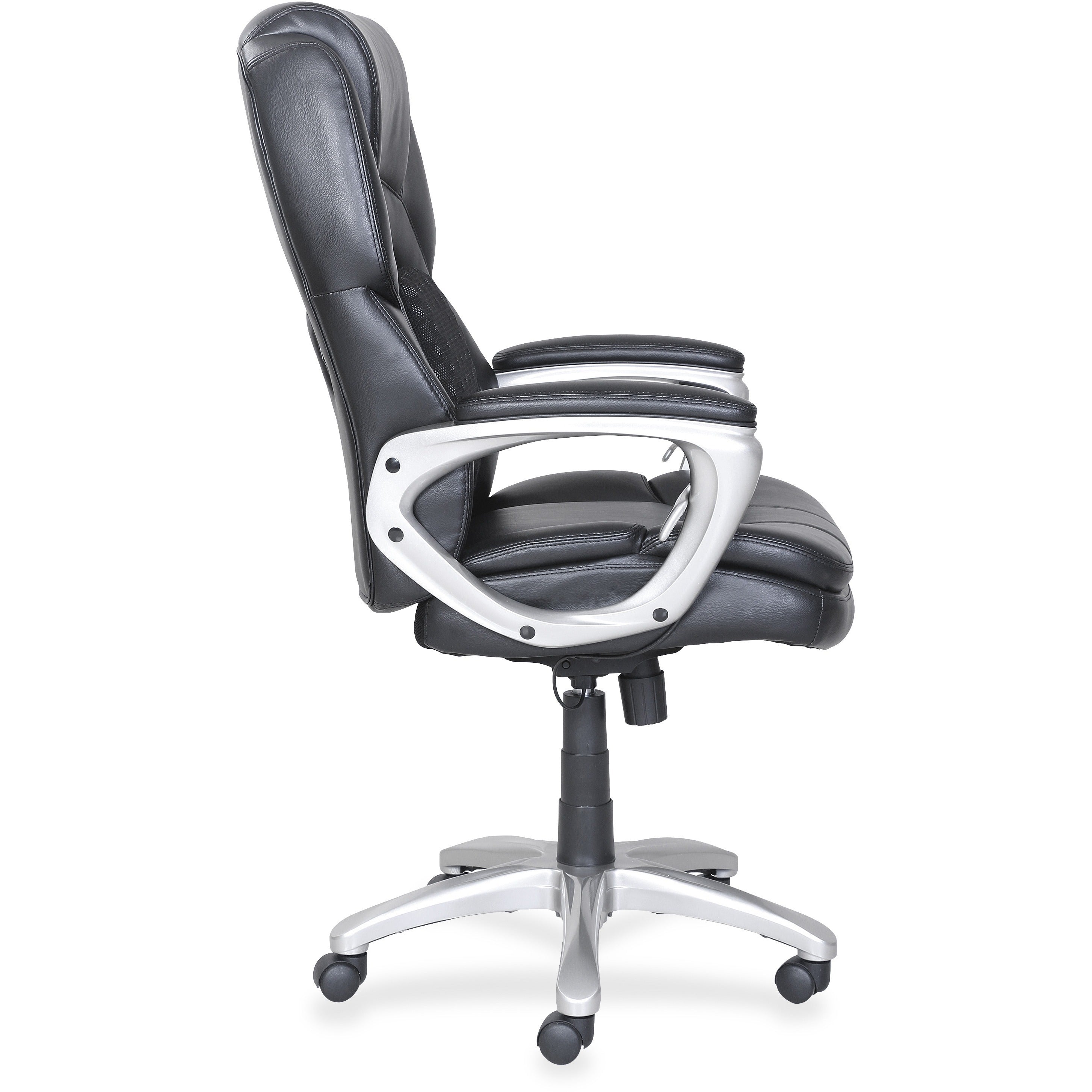 lorell-wellness-by-design-accucel-executive-office-chair-black-bonded-leather-seat-black-ethylene-vinyl-acetate-eva-bonded-leather-back-high-back-5-star-base-1-each_llr47422 - 3