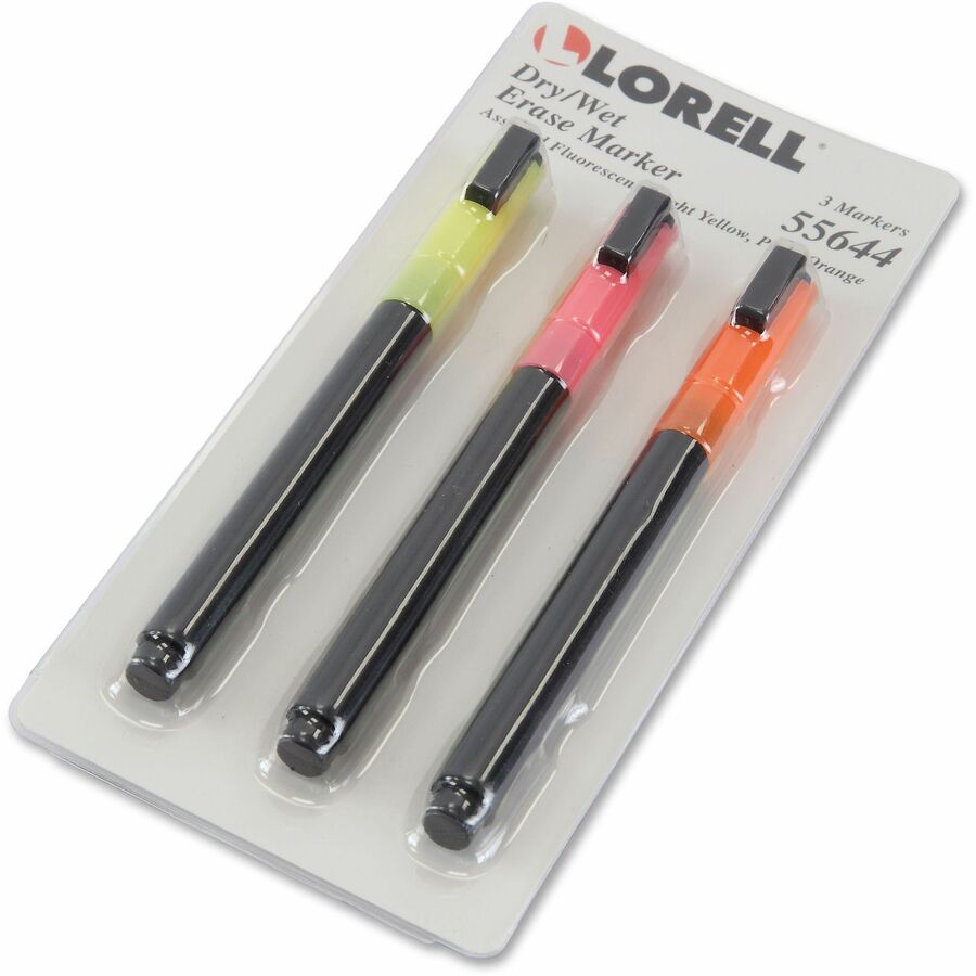 Lorell Dry/Wet-Erase Markers - Assorted - 3 / Pack