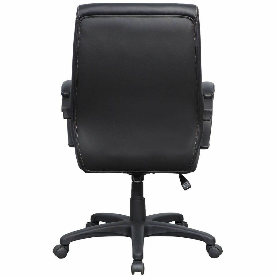 Lorell Executive High-Back Office Chair - Black Bonded Leather Seat - Black Bonded Leather Back - High Back - 1 Each