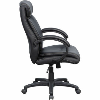 Lorell Executive High-Back Office Chair - Black Bonded Leather Seat - Black Bonded Leather Back - High Back - 1 Each