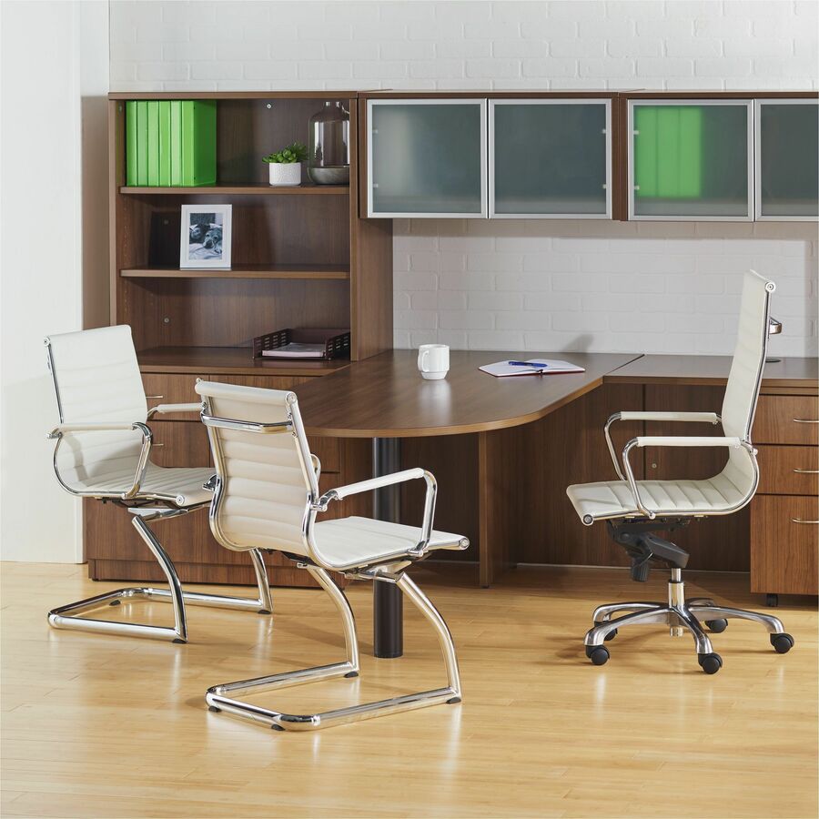 lorell-modern-executive-high-back-office-chair-bonded-leather-seat-bonded-leather-back-high-back-5-star-base-white-leather-1-each_llr59502 - 4