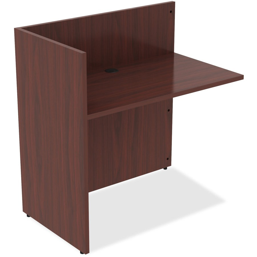 Lorell Essentials Series Reception Return - 0.1" Edge, 42" x 24"41.5" - Finish: Mahogany Laminate