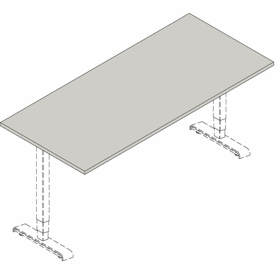 Lorell Training Tabletop - For - Table TopCherry Rectangle, Laminated Top - Adjustable Height x 72" Table Top Width x 24" Table Top Depth x 1" Table Top Thickness - Assembly Required - 1 Each