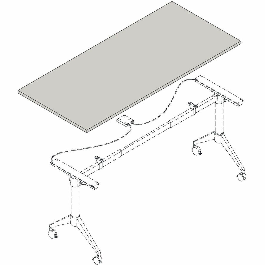 Lorell Training Tabletop - For - Table TopEspresso Rectangle, Laminated Top - Adjustable Height - 48" Table Top Length x 24" Table Top Width x 1" Table Top Thickness - Assembly Required - 1 Each