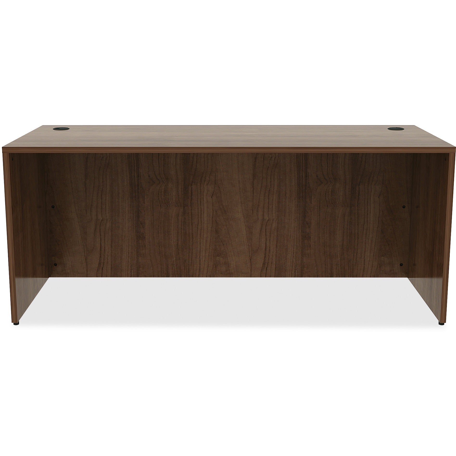 Lorell Essentials Series Rectangular Desk Shell - 72" x 30"29.5" Desk, 0.1" Edge - Material: Metal - Finish: Walnut Laminate - 2
